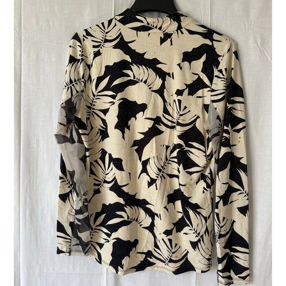 XIX Palms x Tribal Leaf Print 1/4 Zip Long Sleeve Performance Shirt Mesh Large - Picture 7 of 7